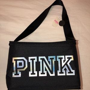 PINK insulated black zipper bag